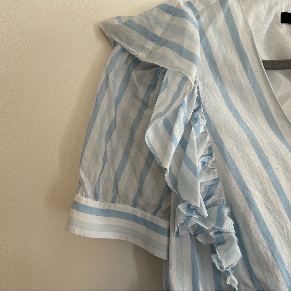 J Crew Striped Ruffle Top - Picture 5 of 6
